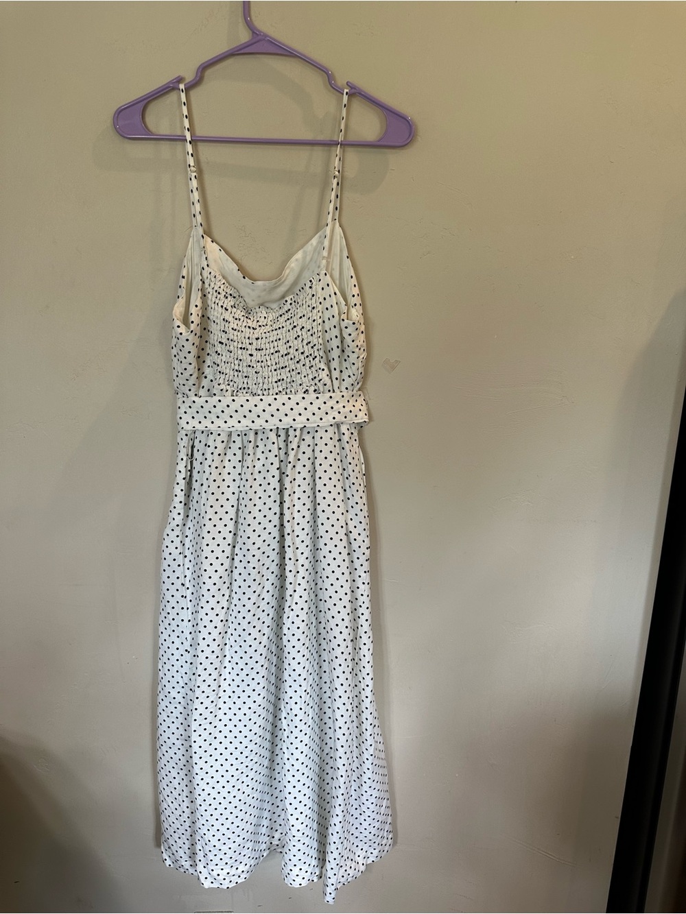 kate spade White with Navy Polka Dot Midi Dress - Picture 3 of 6